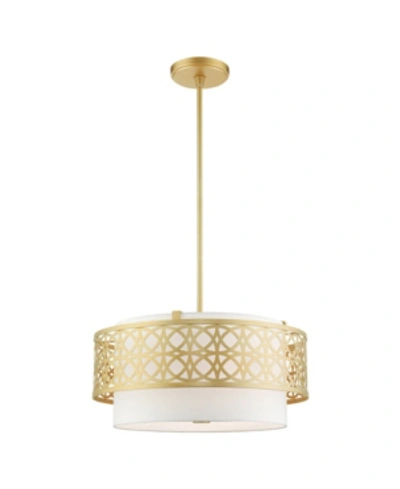 Livex Calinda 4 Lights Pendant Chandelier In Gold-tone