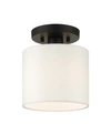 Livex Meridian 1 Light Semi Flush In Black