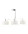 Livex Meridian 3 Lights Linear Chandelier In Silver-tone