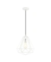 Livex Geometric 1 Light Pendant In White