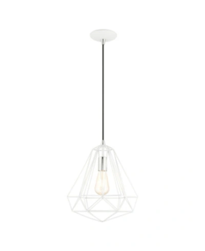 Livex Geometric 1 Light Pendant In White