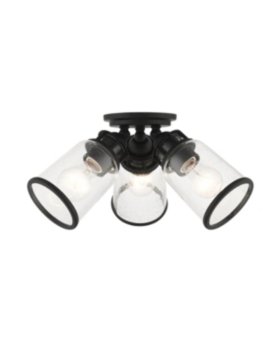 Livex Lawrenceville 3 Lights Flush Mount In Black