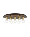 Livex Hillview 7 Lights Flush Mount In Dark Brown