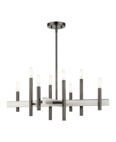 Livex Denmark 8 Lights Chandelier In Black Chrome