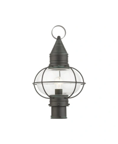 Livex Newburyport 1 Light Outdoor Post Top Lantern In Charcoal
