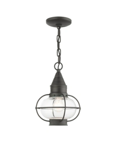 Livex Newburyport 1 Light Outdoor Pendant Lantern In Black