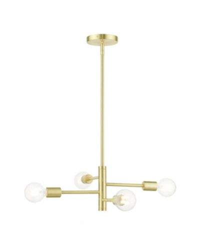 Livex Bannister 4 Lights Chandelier In Antique-like Brass