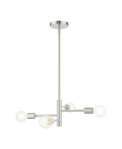 Livex Bannister 4 Lights Chandelier In Brushed Nickel