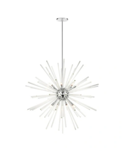 Livex Utopia 16 Light Foyer Pendant Chandelier In Silver-tone