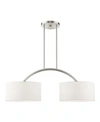 Livex Meridian 2 Lights Linear Chandelier In Silver-tone