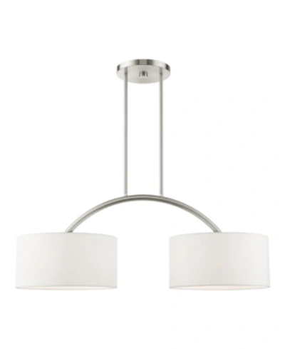 Livex Meridian 2 Lights Linear Chandelier In Brushed Nickel