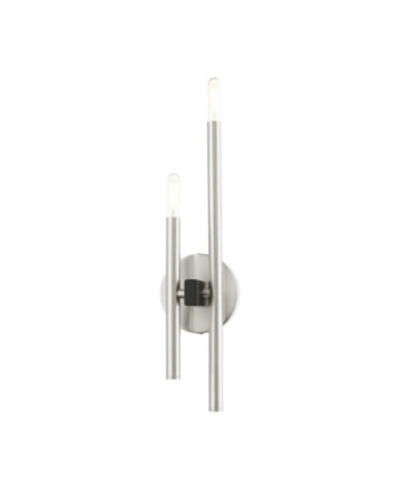 Livex Denmark 2 Lights Double Sconce In Silver-tone