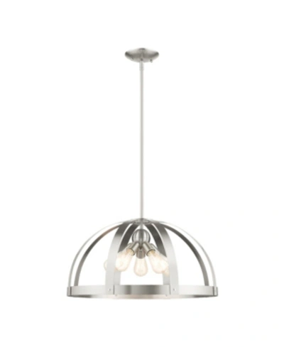 Livex Stoneridge 5 Lights Pendant Chandelier In Silver-tone