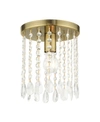 Livex Elizabeth 1 Light Petite Flush Mount In Brass