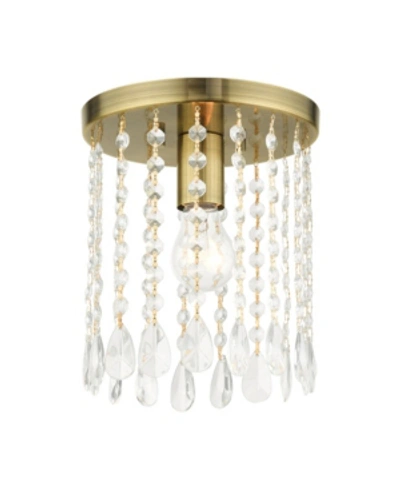 Livex Elizabeth 1 Light Petite Flush Mount In Brass