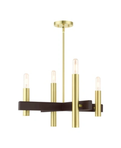 Livex Helsinki 4 Lights Chandelier In Gold-tone
