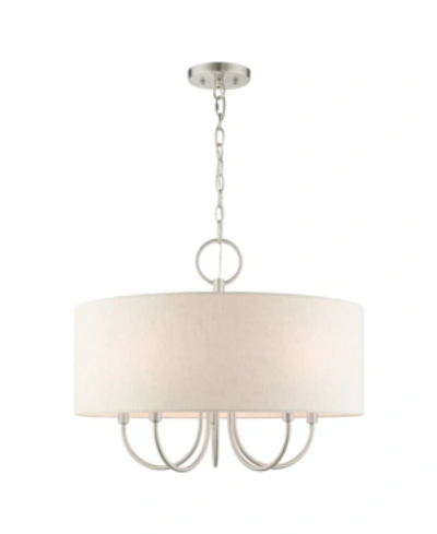 Livex Blossom 5 Lights Pendant Chandelier In Silver-tone