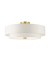 Livex Meridian 5 Lights Semi Flush In Gold-tone