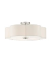 Livex Solstice 5 Lights Semi Flush In Silver-tone