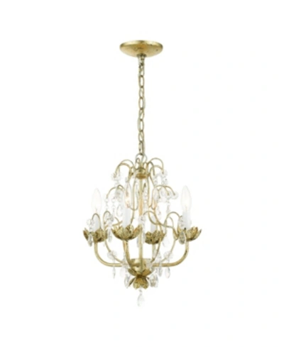 Livex Acanthus 4 Lights Chandelier In Gold-tone