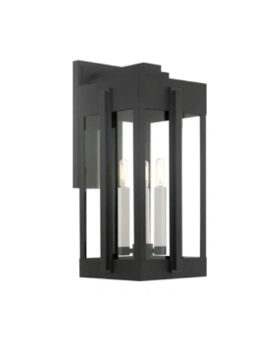 Livex Lexington 3 Lights Outdoor Wall Lantern In Black