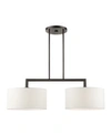 Livex Meridian 2 Lights Linear Chandelier In Black Chrome