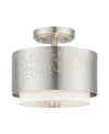 Livex Noria 2 Lights Semi Flush In Silver-tone