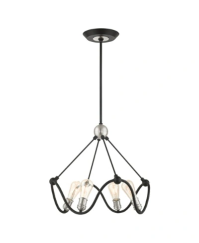 Livex Archer 4 Lights Chandelier In Black