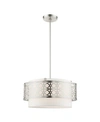 Livex Calinda 4 Lights Pendant Chandelier In Silver-tone