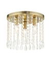 Livex Elizabeth 3 Lights Flush Mount In Brass