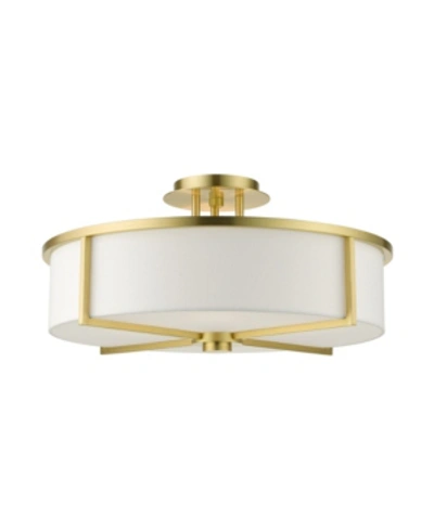 Livex Wesley 4 Lights Semi Flush In Gold-tone