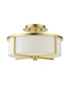 Shop Livex Wesley 2 Lights Semi Flush In Gold-tone