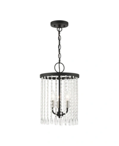 Livex Elizabeth 3 Lights Pendant Chandelier In Black