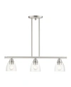 Livex Montgomery 3 Lights Linear Chandelier In Silver-tone