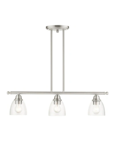 Livex Montgomery 3 Lights Linear Chandelier In Silver-tone