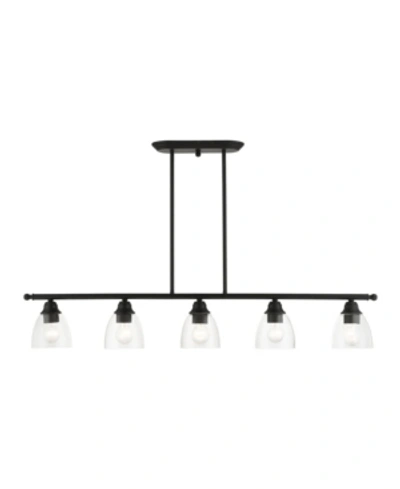 Livex Montgomery 5 Lights Linear Chandelier In Black