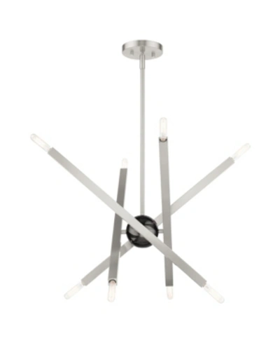 Livex Monaco 8 Lights Chandelier In Silver-tone