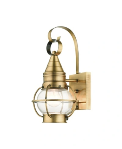 Livex Newburyport 1 Light Outdoor Wall Lantern In Gold-tone