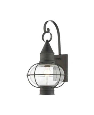 Livex Newburyport 1 Light Outdoor Wall Lantern In Charcoal