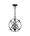 Livex Aria 3 Lights Convertible Chandelier Or Semi Flush In Black