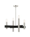 Livex Helsinki 4 Lights Chandelier In Silver-tone