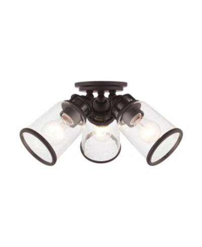 Livex Lawrenceville 3 Lights Flush Mount In Dark Brown