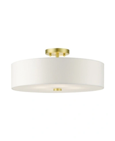 Livex Meridian 4 Lights Semi Flush In Gold-tone