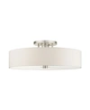 Livex Meridian 6 Lights Semi Flush Mount In Silver-tone