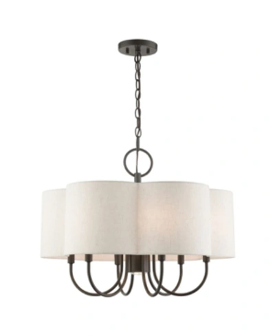 Livex Solstice 7 Lights Chandelier In Dark Brown