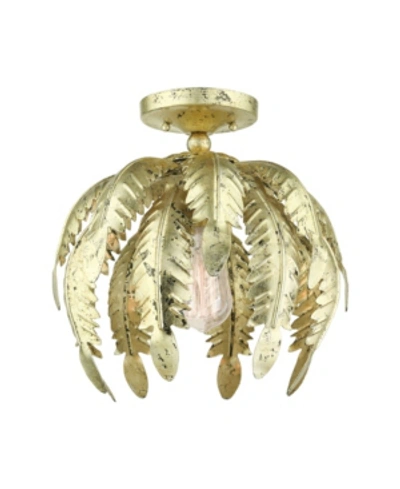 Livex Acanthus 1 Light Semi Flush In Gold-tone