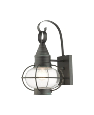 Livex Newburyport 1 Light Outdoor Wall Lantern In Charcoal