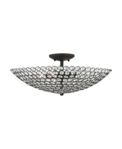 Livex Cassandra 4 Lights Semi Flush In Black