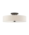 Livex Meridian 6 Lights Semi Flush Mount In Dark Brown