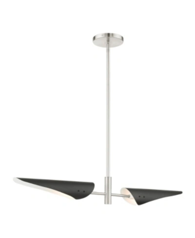 Livex Capistrano 2 Lights Linear Chandelier In Silver-tone